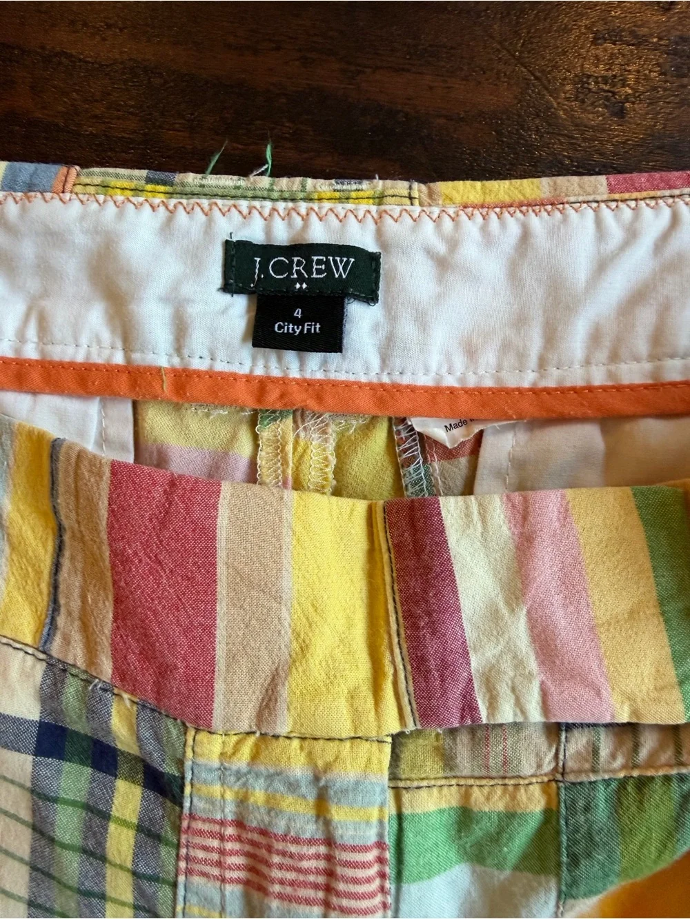 J. Crew Factory Madras Patchwork Plaid Bermuda Shorts - Picture 3 of 7